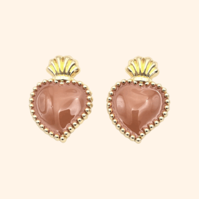 Bijoux de bouton Exvoto terracotta clair