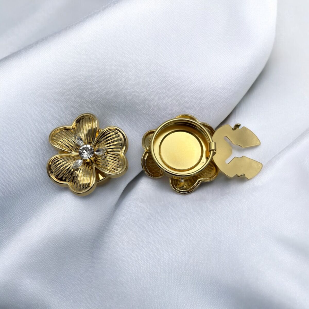 Bijoux de gros bouton XL - Fleur de pensée – Image 2