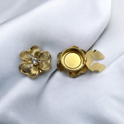 Bijoux de gros bouton XL - Fleur de pensée – Image 2