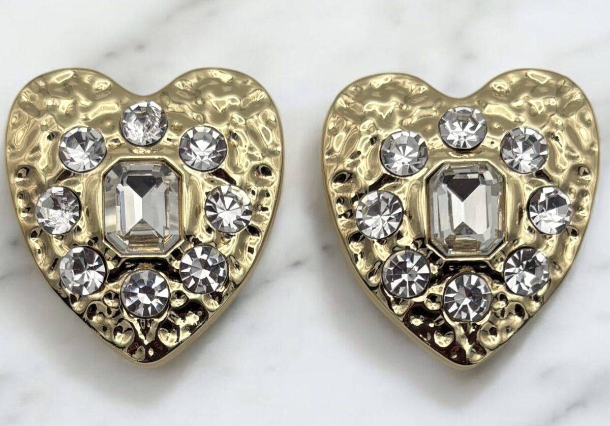 Bijoux de gros bouton XL - Coeur bijoux martelé – Image 4