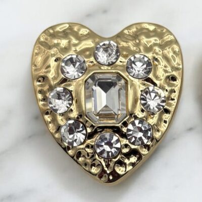 Bijoux de gros bouton XL - Coeur bijoux martelé