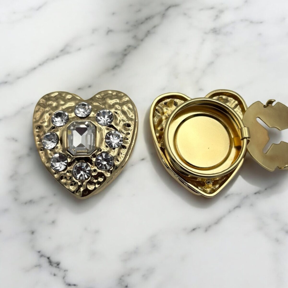 Bijoux de gros bouton XL - Coeur bijoux martelé – Image 5